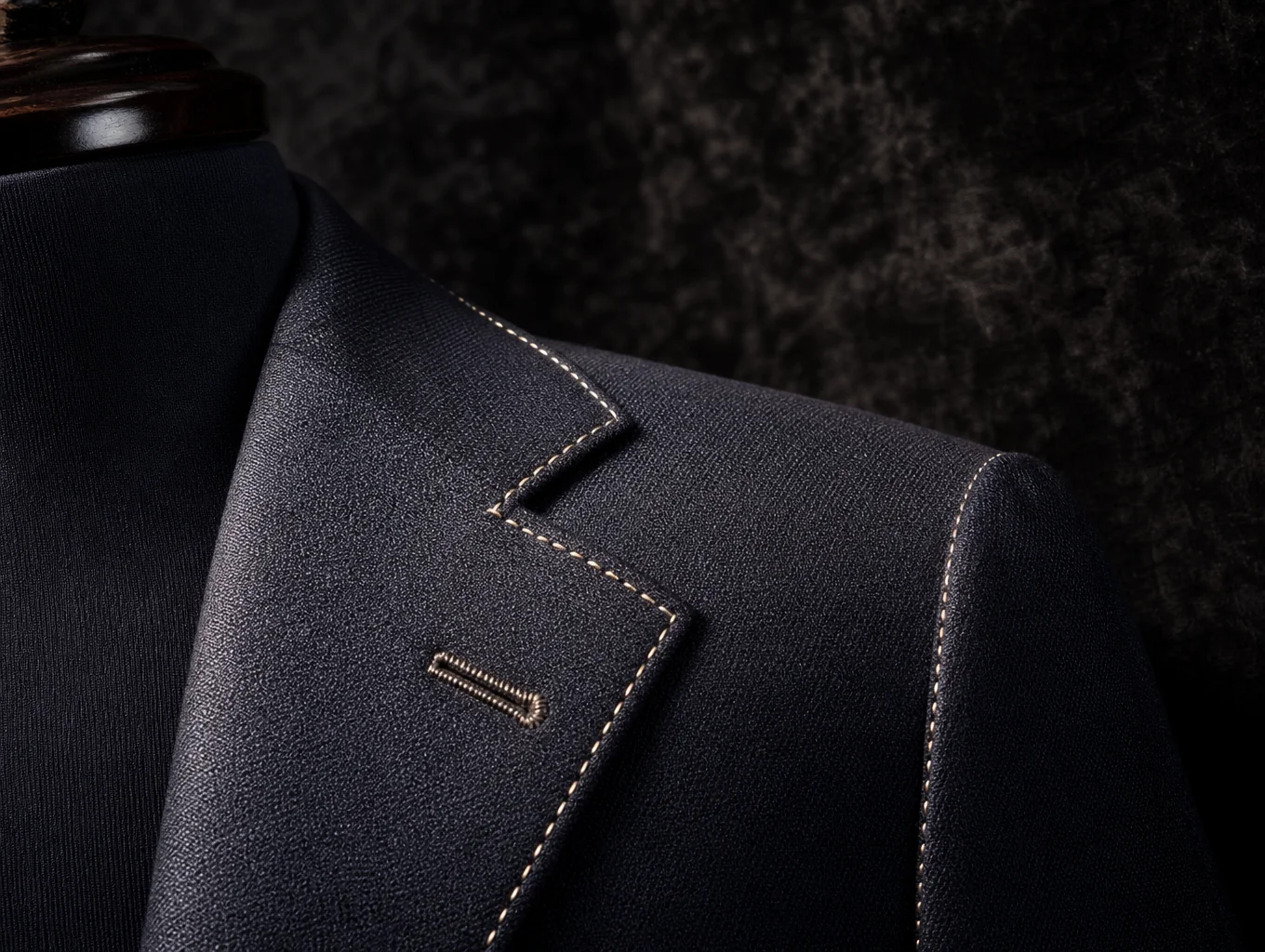 Haute couture hand-embroidered silk lapel with collector-grade bespoke finishing
